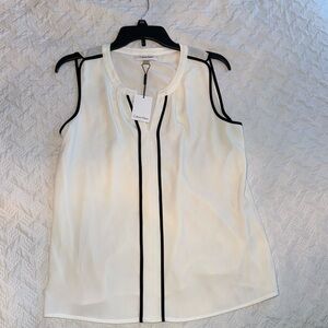 NWT- Calvin Klein White/Black Dressy/Casual Tank Top - Size Medium (M)